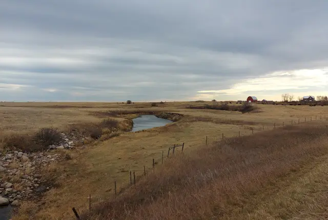 Roughbark Creek and prairie farmstead